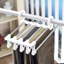 Cabide Multifuncional para Calças de Inox com 5 Divisórias Branco