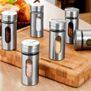 Kit 6 Porta Condimento Para Saleiro Pimenteiro Temperos Aço Inox Peso