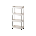 Armário Organizador Multiuso com Rodinhas 4 Andares | Carrinho Slim para Cozinha, Banheiro e Lavanderia | P, M, G ou Kit 3