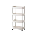 Armário Organizador Multiuso com Rodinhas 4 Andares | Carrinho Slim para Cozinha, Banheiro e Lavanderia | P, M, G ou Kit 3
