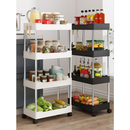 Armário Organizador Multiuso com Rodinhas 4 Andares | Carrinho Slim para Cozinha, Banheiro e Lavanderia | P, M, G ou Kit 3