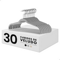 Kit 30 Cabides de Veludo Slim Antiderrapantes  | Ultra Finos e Resistentes