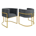 Poltrona Luana Estofada Moderna | Cadeira Decorativa para Sala, Escritório, Clínica e Recepção em Suede com Base Metálica