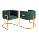 Poltrona Luana Estofada Moderna | Cadeira Decorativa para Sala, Escritório, Clínica e Recepção em Suede com Base Metálica