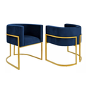 Poltrona Luana Estofada Moderna | Cadeira Decorativa para Sala, Escritório, Clínica e Recepção em Suede com Base Metálica