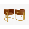 Poltrona Luana Estofada Moderna | Cadeira Decorativa para Sala, Escritório, Clínica e Recepção em Suede com Base Metálica