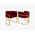 Poltrona Luana Estofada Moderna | Cadeira Decorativa para Sala, Escritório, Clínica e Recepção em Suede com Base Metálica