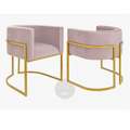 Poltrona Luana Estofada Moderna | Cadeira Decorativa para Sala, Escritório, Clínica e Recepção em Suede com Base Metálica