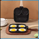 Frigideira Multifuncional Antiaderente 4 em 1 Ovos Hambúrguer Omelete Com Alça De Madeira
