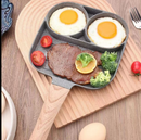 Frigideira Multifuncional Antiaderente 4 em 1 Ovos Hambúrguer Omelete Com Alça De Madeira