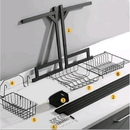 haosin Kitchen Escorredor Rack Aço Inoxidável 65cm Ajustável Organizador Louça Preto Suspenso Modular Cozinha