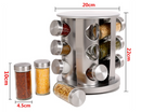 Porta Tempero Condimento Inox 12 Potes Suporte Giratório