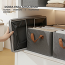 Caixa Organizadora Grande Com Tampa Transparente Dobrável Resistente Multiuso Para Roupas Sapateira