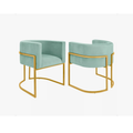 Poltrona Luana Estofada Moderna | Cadeira Decorativa para Sala, Escritório, Clínica e Recepção em Suede com Base Metálica