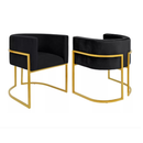 Poltrona Luana Estofada Moderna | Cadeira Decorativa para Sala, Escritório, Clínica e Recepção em Suede com Base Metálica