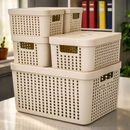 Kit 5 Caixas Organizadoras com Tampa | Organização Inteligente para Toda a Casa