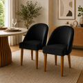 Kit 2 Cadeiras Decorativas Lua em Veludo | Poltronas para Sala de Jantar, Estar, Recepção e Escritório com Pés Palito