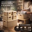 Kit 5 Caixas Organizadoras com Tampa Cesto Grande de Plástico 2 Litros 4,5 Litros 17 Litros