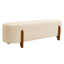 Recamier Orgânico Boucle Bege Banco Decorativo Quarto Sala Design Contemporâneo