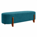 Recamier Orgânico Maya Bouclê Bege | Banco Decorativo para Quarto, Sala e Hall com Design Contemporâneo