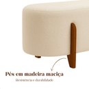 Recamier Orgânico Boucle Bege Banco Decorativo Quarto Sala Design Contemporâneo