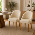 Kit 2 Cadeiras Decorativas Lua em Veludo | Poltronas para Sala de Jantar, Estar, Recepção e Escritório com Pés Palito