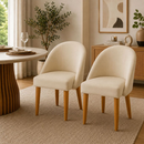 Kit 2 Cadeiras Decorativas Lua em Veludo | Poltronas para Sala de Jantar, Estar, Recepção e Escritório com Pés Palito