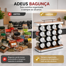 Porta Temperos 16 Potes Vidro 80ml com Tampa Inox Vedação Hermética Organizador de Condimentos Supor