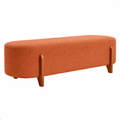Recamier Orgânico Maya Bouclê Bege | Banco Decorativo para Quarto, Sala e Hall com Design Contemporâneo
