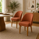 Kit 2 Cadeiras Decorativas Lua em Veludo | Poltronas para Sala de Jantar, Estar, Recepção e Escritório com Pés Palito
