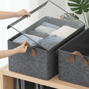 Caixa Organizadora Grande Com Tampa Transparente Dobrável Resistente Multiuso Para Roupas Sapateira