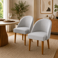 Kit 2 Cadeiras Decorativas Lua em Veludo | Poltronas para Sala de Jantar, Estar, Recepção e Escritório com Pés Palito