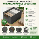 Caixa Organizadora Grande Com Tampa Transparente Dobrável Resistente Multiuso Para Roupas Sapateira