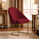 Poltrona Cadeira para Sala Base de Metal Dourada Orgânica Industrial Suede Clínica Recepção
