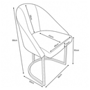 Poltrona Cadeira Para Sala Base de Metal Orgânica Industrial Confortável Reforçada Clínica Recepção