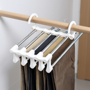 Cabide Multifuncional para Calças de Inox com 5 Divisórias Branco